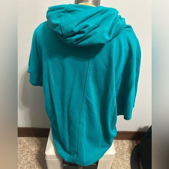 Nike Womens Medium Turquoise Cowl Neck Short Sleeve Sweatshirt - Picture 2 of 5